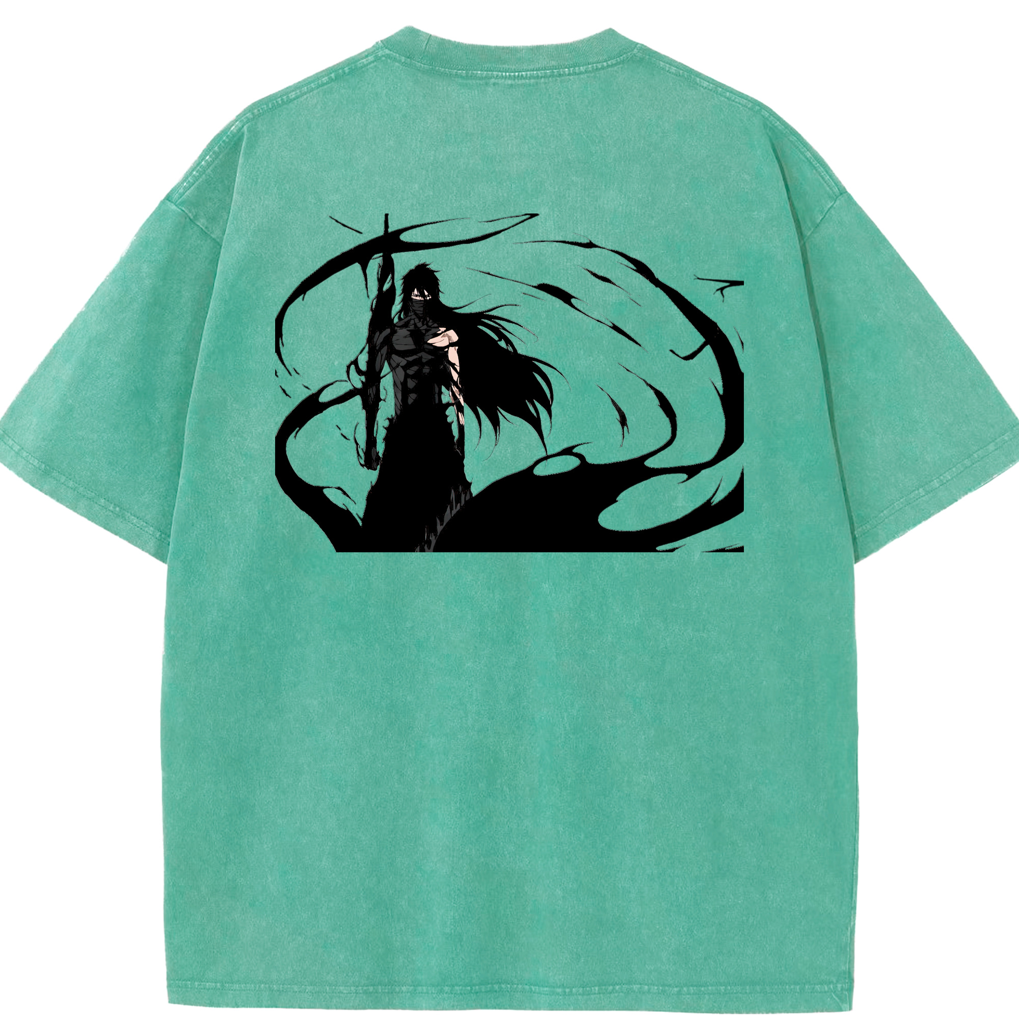（画像用） ブリーチ 黒崎一護（くろさき いちご）BLEACH Kurosaki Ichigo 綿100% ヴィンテージ風 半袖Tシャツ（背面プリント）